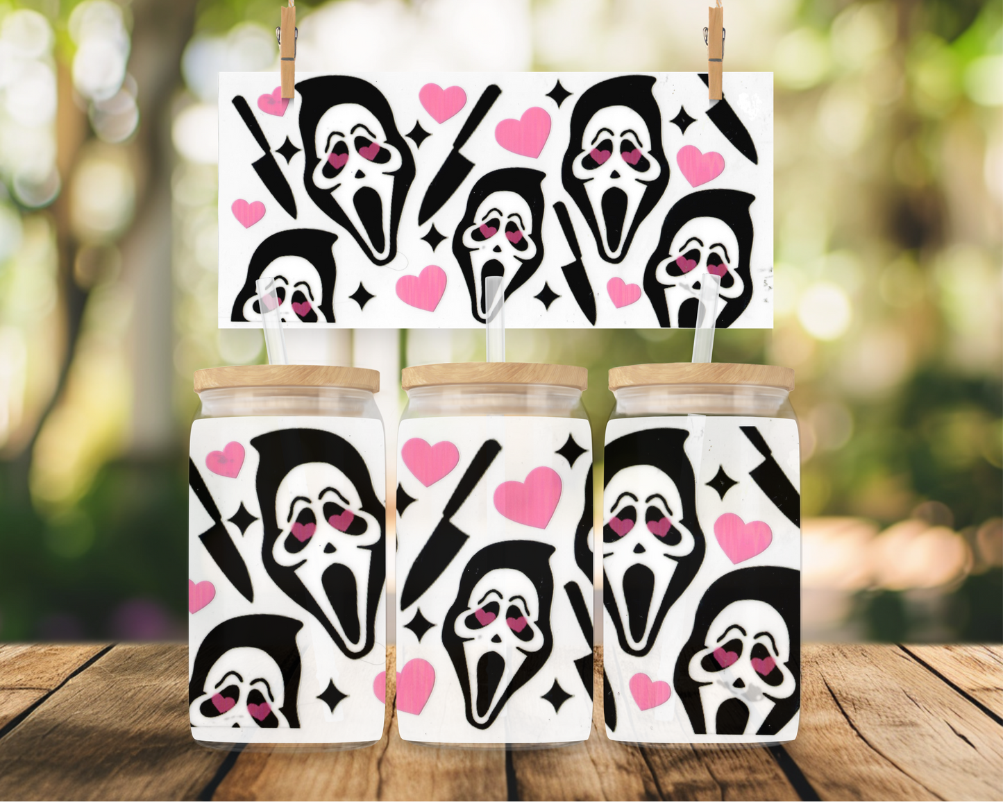 #101 Ghostface and pnk hearts