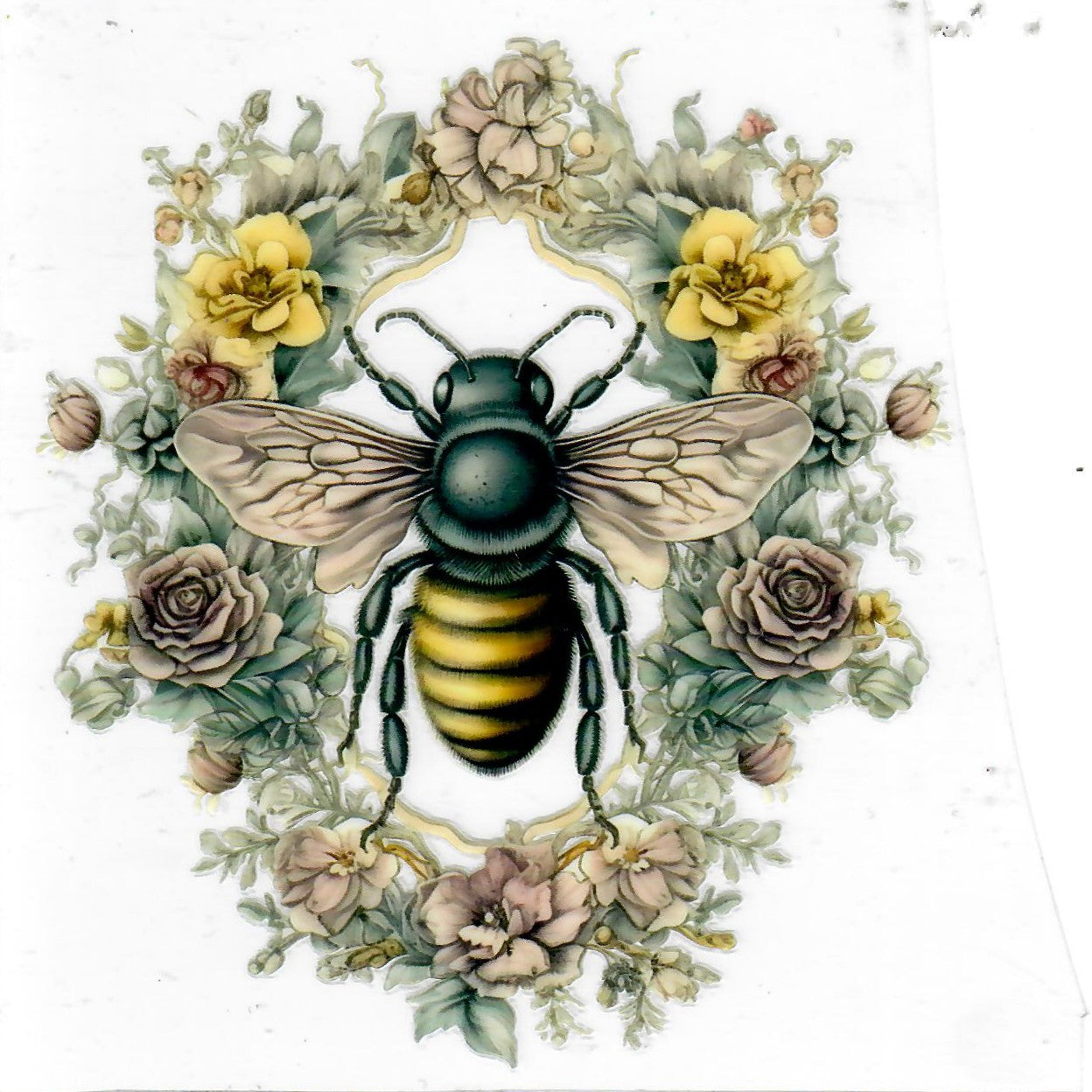 #78 3.5 inch decal "Bee and Flowers"