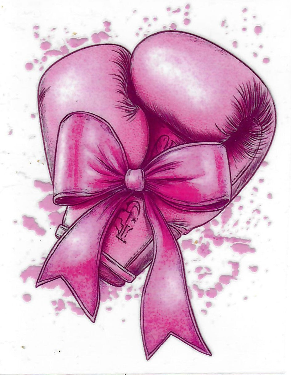 #81 3.5 inch decal "Breast Cancer Awareness Gloves Pink"