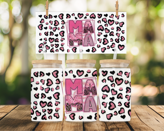 #118 Mama with Pink and Black Hearts