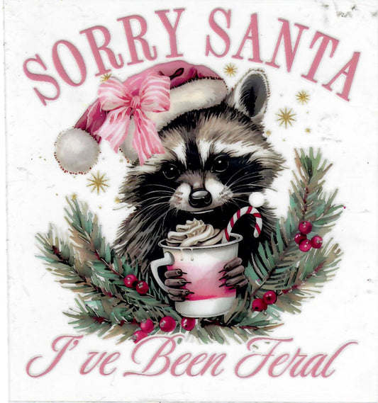 #94 3.5 nch decal "Sorry Santa Ive been feral"