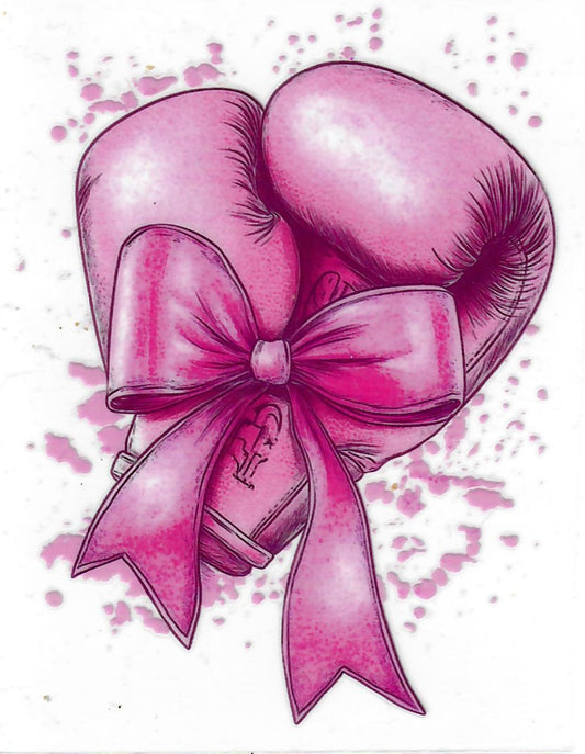 #81 3.5 inch decal "Breast Cancer Awareness Gloves Pink"